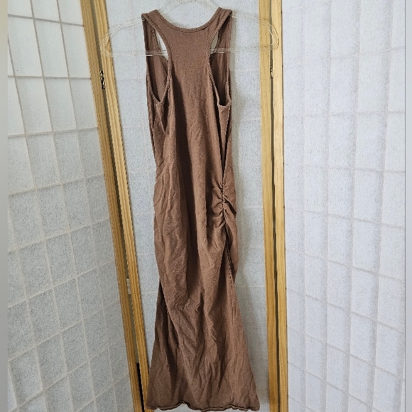 Stretch Cotton Racer Back Ruched Midi dress - Picture 4 of 4